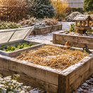 vyvýšený záhon, zvýšený záhon, zima, nastielanie, NEPOUŽÍVAŤ