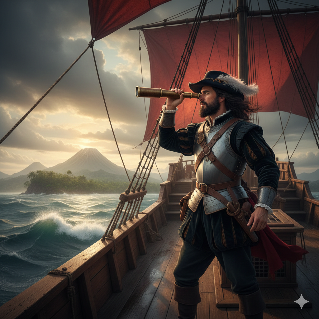 moreplavec, loď, ďalekohľad, cestovanie