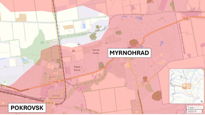 Myrnohrad, Ukrajina 27. januára 2026 podľa...