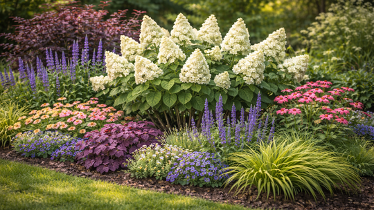 hortenzia, záhon, okrasný záhon, výsadba,...