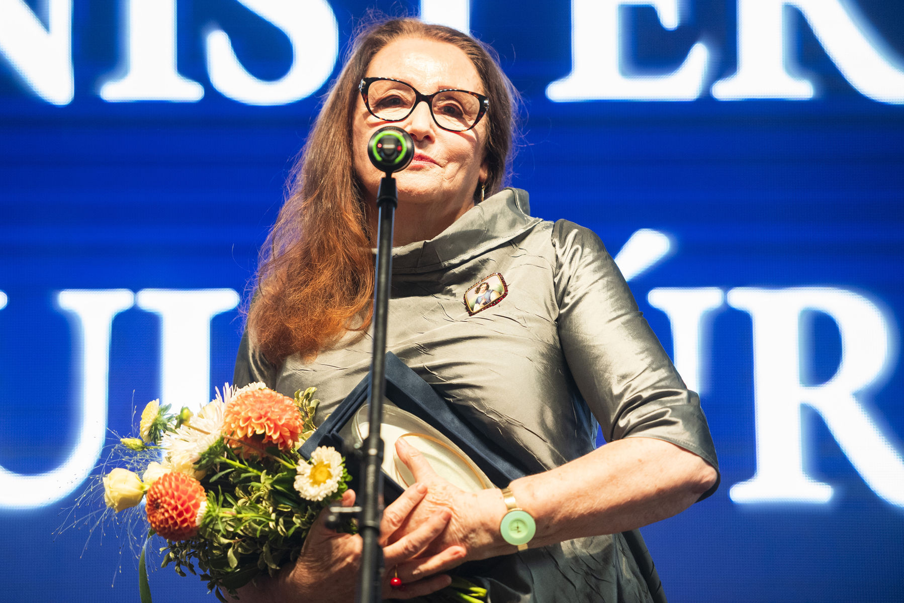 Jana Bodnárová s Cenou Ministerstva kultúry SR.