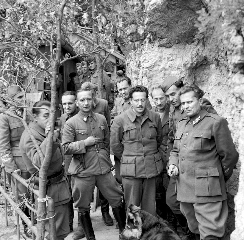 Josip Broz Tito (úplne vpravo), Drvar, 1944,...