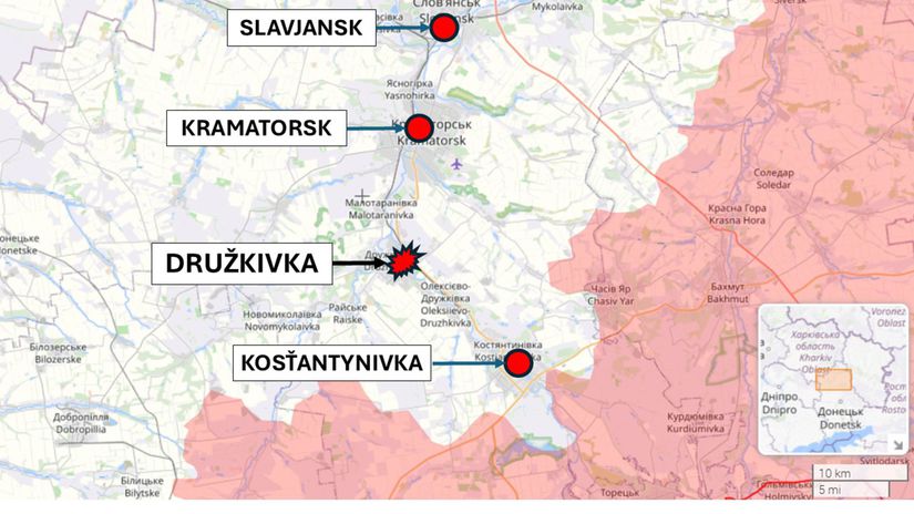 Družkivka, Ukrajina 4. februára 2026 podľa...