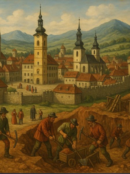 Stará Banská Bystrica od neznámeho autora.