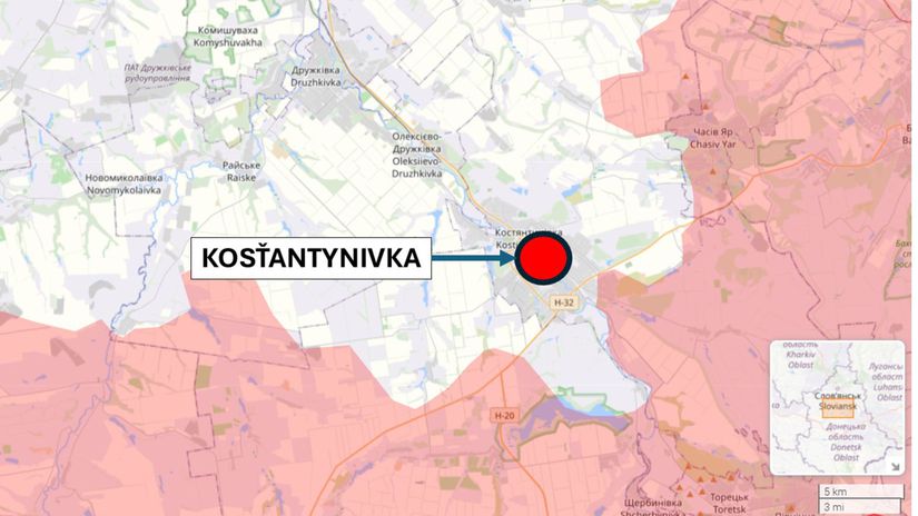 Kosťantynivka, Ukrajina 13. februára 2026 podľa...