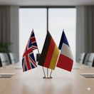 Vlajky GBR, DEU a FRA - obrázok vytvorený AI