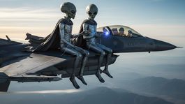 F-16 a ufóni - obrázok vytvorený AI