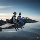 F-16 a ufóni - obrázok vytvorený AI