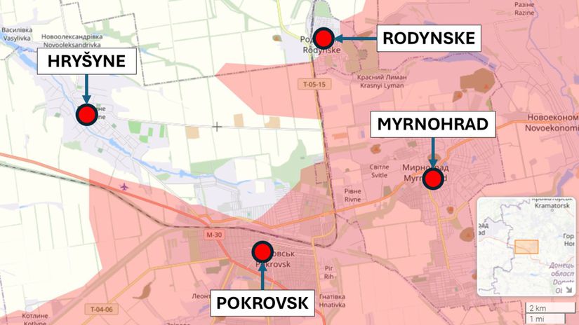 Pokrovsk a Myrnohrad, Ukrajina 17. februára...