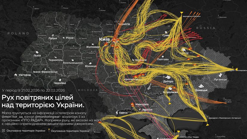 Ruský vzdušný útok na Ukrajinu 21. - 22....