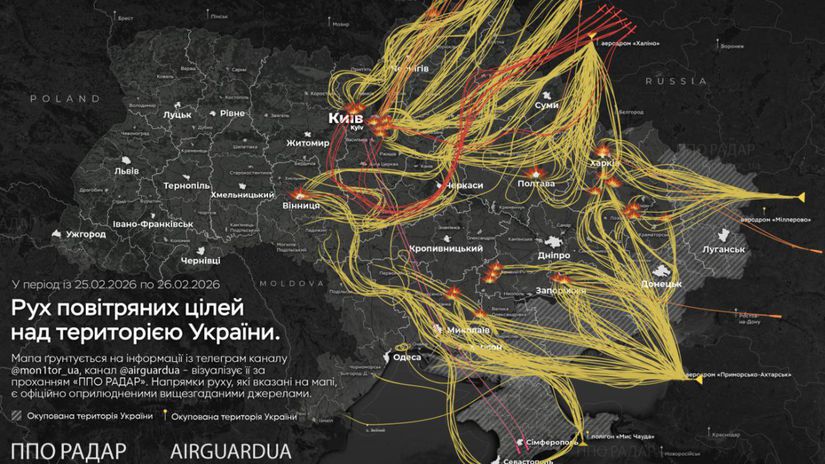 Ruský vzdušný útok na Ukrajinu 25. - 26....