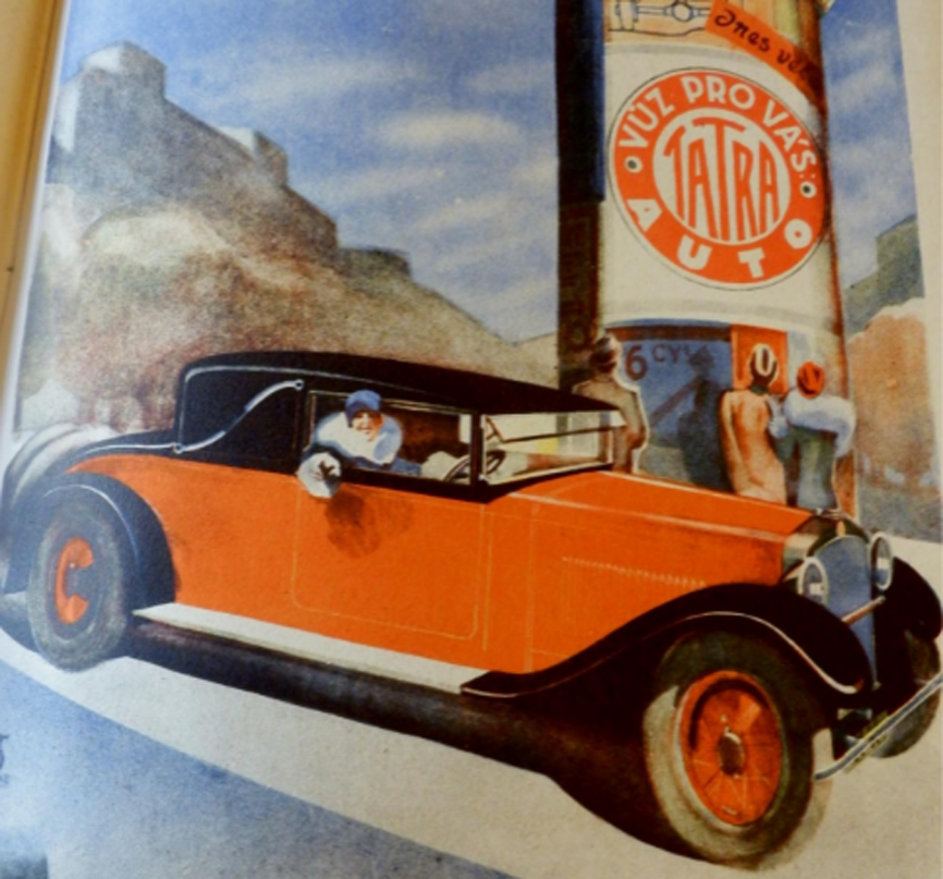 Reklama na automobil Tatra z medzivojnového...