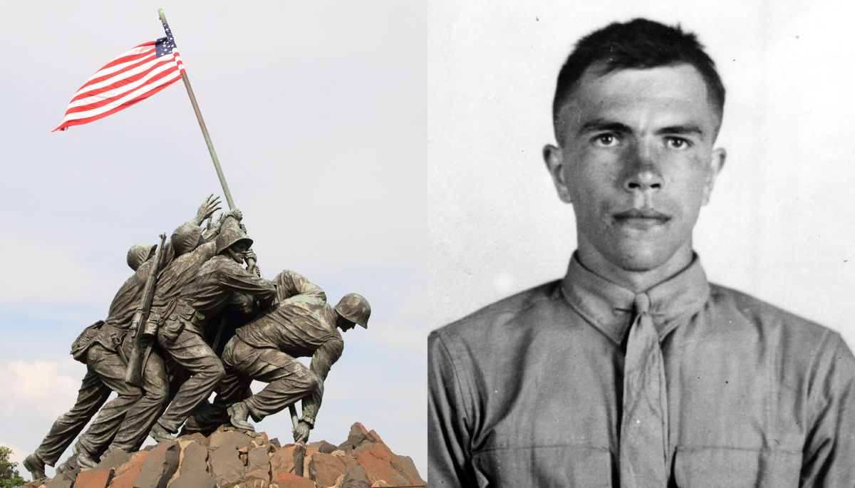 Medzi americkými vojakmi, ktorí vztýčili vlajku...