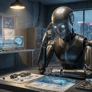 Premýšľajúci robot - obrázok vytvorený AI