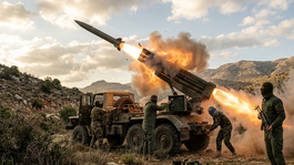 Príslušníci Hizballáhu odpaľujú raketu -...