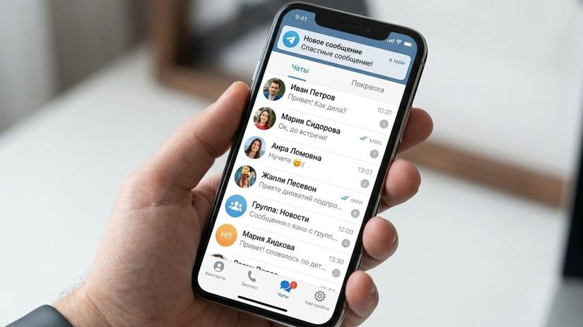 Aplikácia Telegram v mobile - obrázok vytvorený AI