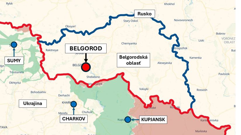 Belgorodská oblasť, Rusko 15. marca podľa...