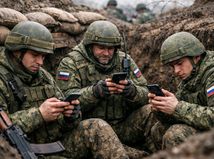 Ruskí vojaci a mobily - obrázok vytvorený AI