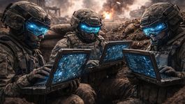 Vojaci s AI v zákope - obrázok vytvorený AI