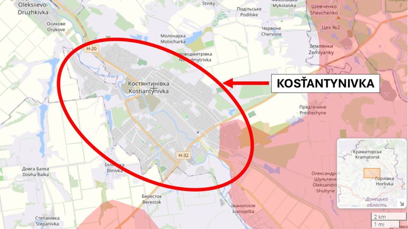 Kosťantynivka, Ukrajina 18. marca 2026 podľa...