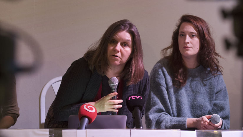 Marta Šimečková on the left in a shot from 2018.
