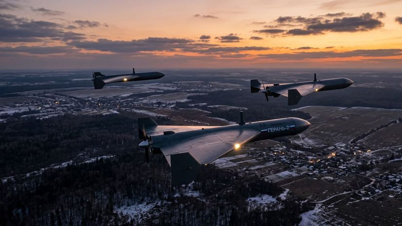 Ruské útočné drony - obrázok vytvorený AI