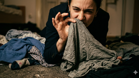 10. "Recyklácia" oblečenia z kopy na zemi
Čo...