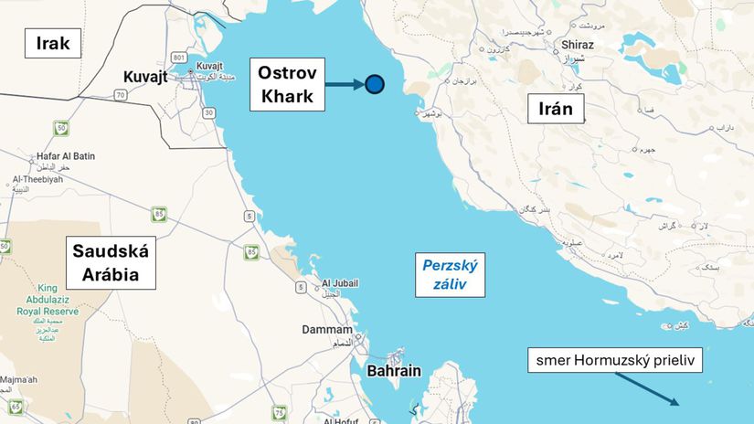 Ostrov Khark, Irán. Od pevniny je vzdialený...