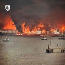 Leningrad region, bomb Russia, fire, port