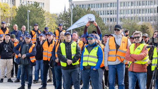 Protestné zhromaždenie Federácie strojvodcov SR