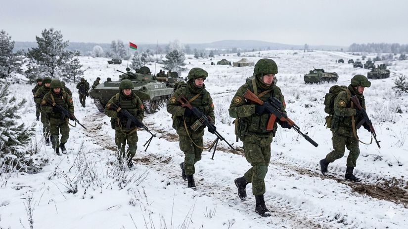 Cvičenie bieloruských vojakov - obrázok...
