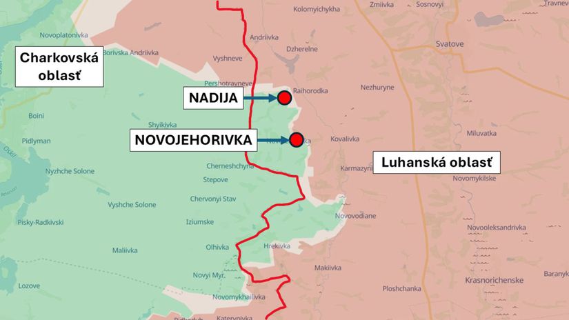 Novojehorivka a Nadija, Luhanská oblasť,...