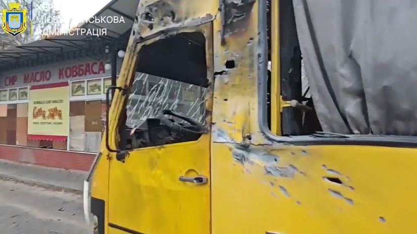 Chersonské taxi po ruskom útoku 3. apríla 2026