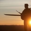 Ukrajinský vojak s dronom