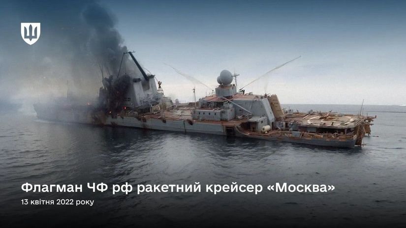Krížnik Moskva bol potopený raketami Neptun. 