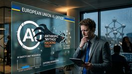 Mythos od Anthropicu a EÚ - obrázok vytvorený AI