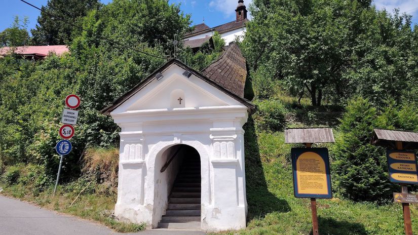 The stairs to the Spanish Valley church, which are...