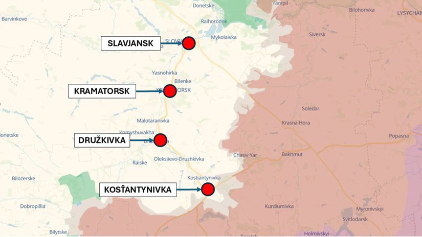 Donecká oblasť, Ukrajina 19. apríla 2026 podľa...