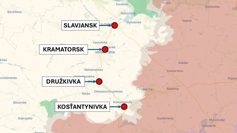Kosťantynivka, Ukrajina 25. apríla 2026 podľa...