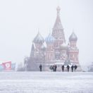 Rusko Počasie Moskva Sneh Doprava