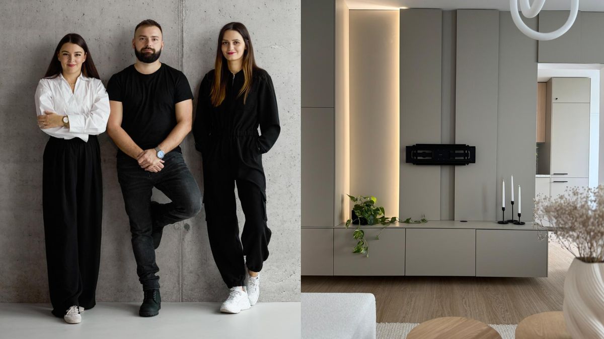 Interiér zrekonštruovaného bytu a tím Renowioo.