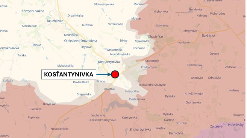 Kosťantynivka, Ukrajina 1. mája 2026 podľa...