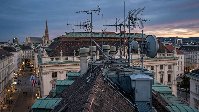 Špionážne antény vo Viedni - obrázok vytvorený AI