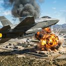 Stíhacie lietadlo F-35 útočí na pozemný cieľ - obrázok vytvorený AI