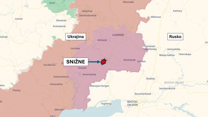Snižne na okupovanom území na mape od DeepState