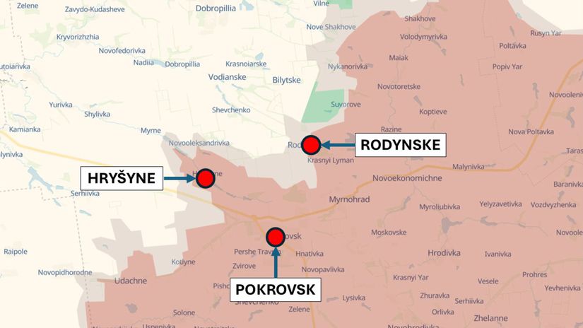 Pokrovský smer 23. mája 2026 podľa DeepState