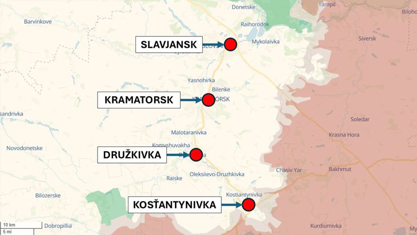 Kosťantynivka, Ukrajina 25. mája 2026 podľa...