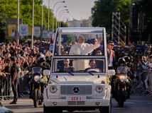 Pápež, papamobil, Madrid, Španielsko, Lev XIV.