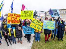 Ukrajinci, ukrajinskí utečenci, utečenci, demonštrácia