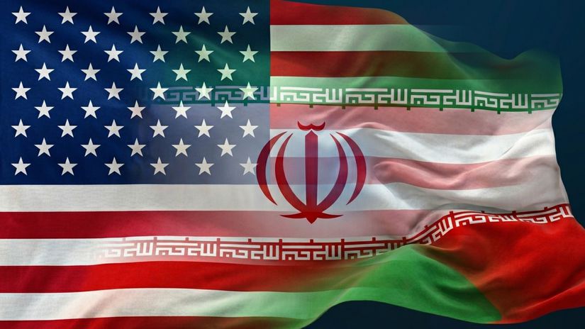 Vlajky USA a Iránu - obrázok vytvorený AI